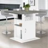 IDMARKET Ilot Central UGO 110 Cm Plateau Effet Béton Et Blanc Avec Rangements -Table haute et bar Soldes 66978823 1