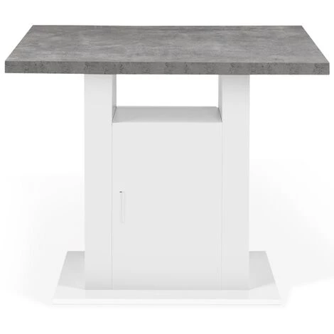 IDMARKET Ilot Central UGO 110 Cm Plateau Effet Béton Et Blanc Avec Rangements 7 IDMARKET Ilot Central UGO 110 Cm Plateau Effet Béton Et Blanc Avec Rangements – Image 5