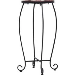 DOC&ET² Tables Mosaïque 3 Pcs Terre Cuite Et Blanc Céramique - Brun -Table haute et bar Soldes 67315527 5