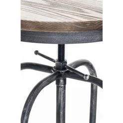 DéCOSHOP26 Table Haute Bistrot Style Industriel Hauteur Réglable Argenté Vieilli - Argentéer -Table haute et bar Soldes 6742020 3