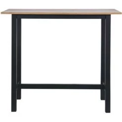 AUTRES KALI Table De Bar Placage Chene Avec Piétement En Acacia Massif - L 120 X P 60 X H 105 Cm