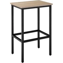 TECTAKE Ensemble De Bar Inverness - Ensemble De Bar, Ensemble De Table De Bar, Ensemble De Table De Bistrot - Bois Clair Industriel -Table haute et bar Soldes 67432386 4