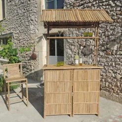 CASATERA Bar En Bambou Naturel Taman - Bois Clair -Table haute et bar Soldes 67620674 3