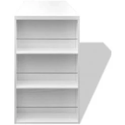 Table De Bar MDF Avec Casier à Bouteilles Blanc Haut Brillance VidaXL -Table haute et bar Soldes 733334 4