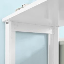 Table Haute De Bar Mange-debout Cuisine Avec Rangements– Blanc FWT17-W SoBuy® -Table haute et bar Soldes 8039502 4