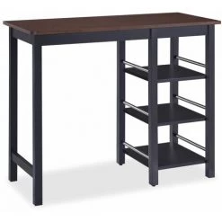 Ensemble De Bar 3 Pcs MDF Noir VidaXL -Table haute et bar Soldes 8171645 3