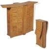 VidaXL Table Pliable De Bar 155x53x105 Cm Bois De Teck Solide - Brun -Table haute et bar Soldes 8252067 1