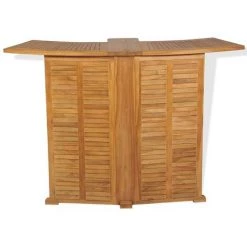 VidaXL Table Pliable De Bar 155x53x105 Cm Bois De Teck Solide - Brun -Table haute et bar Soldes 8252067 4