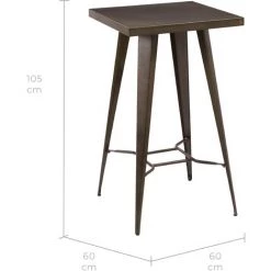 RENDEZ VOUS DéCO Table De Bar Indus En Métal - Gris -Table haute et bar Soldes 8328881 4