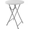 TECTAKE Mange Debout Pliant Plateau En Plastique 80 Cm X 80 Cm X 110 Cm En Acier Gris - Blanc -Table haute et bar Soldes 8465917 1