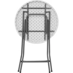 TECTAKE Mange Debout Pliant Plateau En Plastique 80 Cm X 80 Cm X 110 Cm En Acier Gris - Blanc -Table haute et bar Soldes 8465917 3