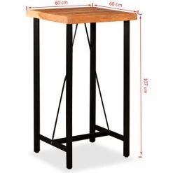 Ensemble De Bar 3 Pcs Bois D'Acacia Massif Et De Récupération VidaXL -Table haute et bar Soldes 8846704 3