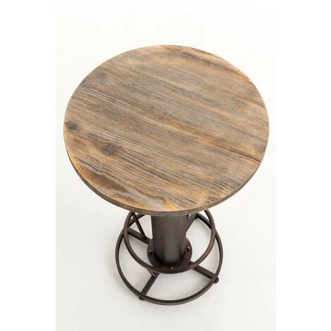 DéCOSHOP26 Table Haute Table De Bar Style Industriel Hauteur Réglable Repose-pieds Bronze - Noir 4 DéCOSHOP26 Table Haute Table De Bar Style Industriel Hauteur Réglable Repose-pieds Bronze - Noir – Image 2
