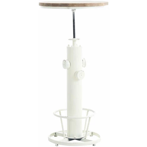 DéCOSHOP26 Table Haute Table De Bar Style Industriel Hauteur Réglable Repose-pieds Blanc - Blante 3 DéCOSHOP26 Table Haute Table De Bar Style Industriel Hauteur Réglable Repose-pieds Blanc - Blante