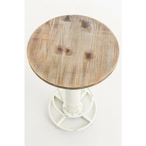 DéCOSHOP26 Table Haute Table De Bar Style Industriel Hauteur Réglable Repose-pieds Blanc - Blante 4 DéCOSHOP26 Table Haute Table De Bar Style Industriel Hauteur Réglable Repose-pieds Blanc - Blante – Image 2