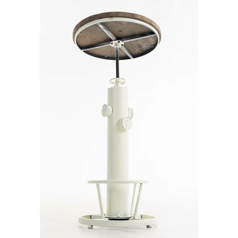 DéCOSHOP26 Table Haute Table De Bar Style Industriel Hauteur Réglable Repose-pieds Blanc - Blante 5 DéCOSHOP26 Table Haute Table De Bar Style Industriel Hauteur Réglable Repose-pieds Blanc - Blante – Image 3